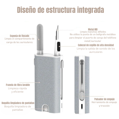 Kit de Limpieza Completo 5 en 1 para Airpods y Dispositivos Electrónicos.