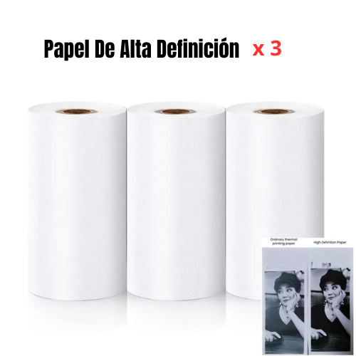 Rollos de Papel para Mini Impresora Portátil.