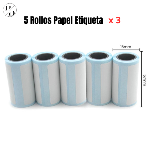 Rollos de Papel para Mini Impresora Portátil.